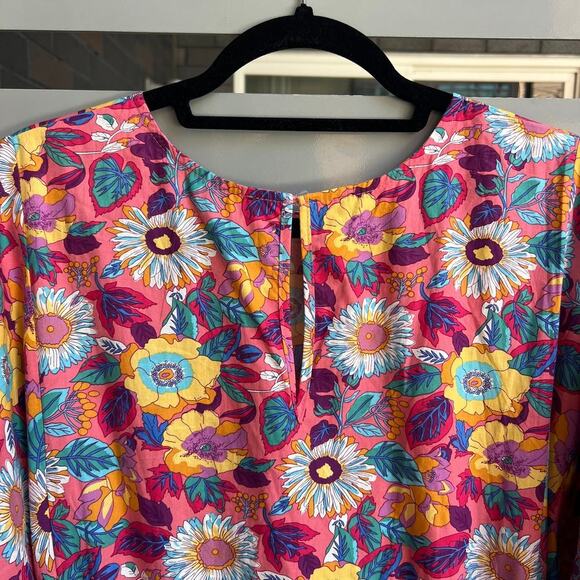 NEW Aakaa Multicolor Floral Pleated Mini Sun Dress Size M - Picture 4 of 8